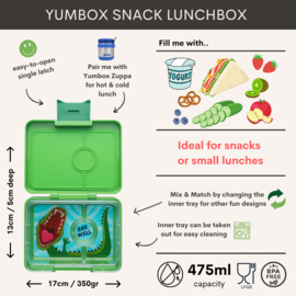 Yumbox Snack 3 vakken Jurassic Green - Dinosaur