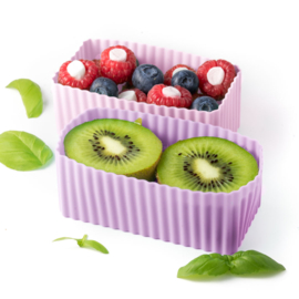Lekkabox® Bento Rechthoekige Cups Roze/Lila