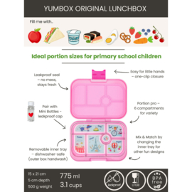 Yumbox Original 6 vakken Power Pink - Paris