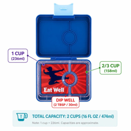 Yumbox Snack 3 vakken Ninja Blue - Kung Fu
