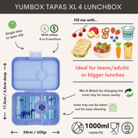 Yumbox Tapas XL 4 vakken Hazy Blue - Panther