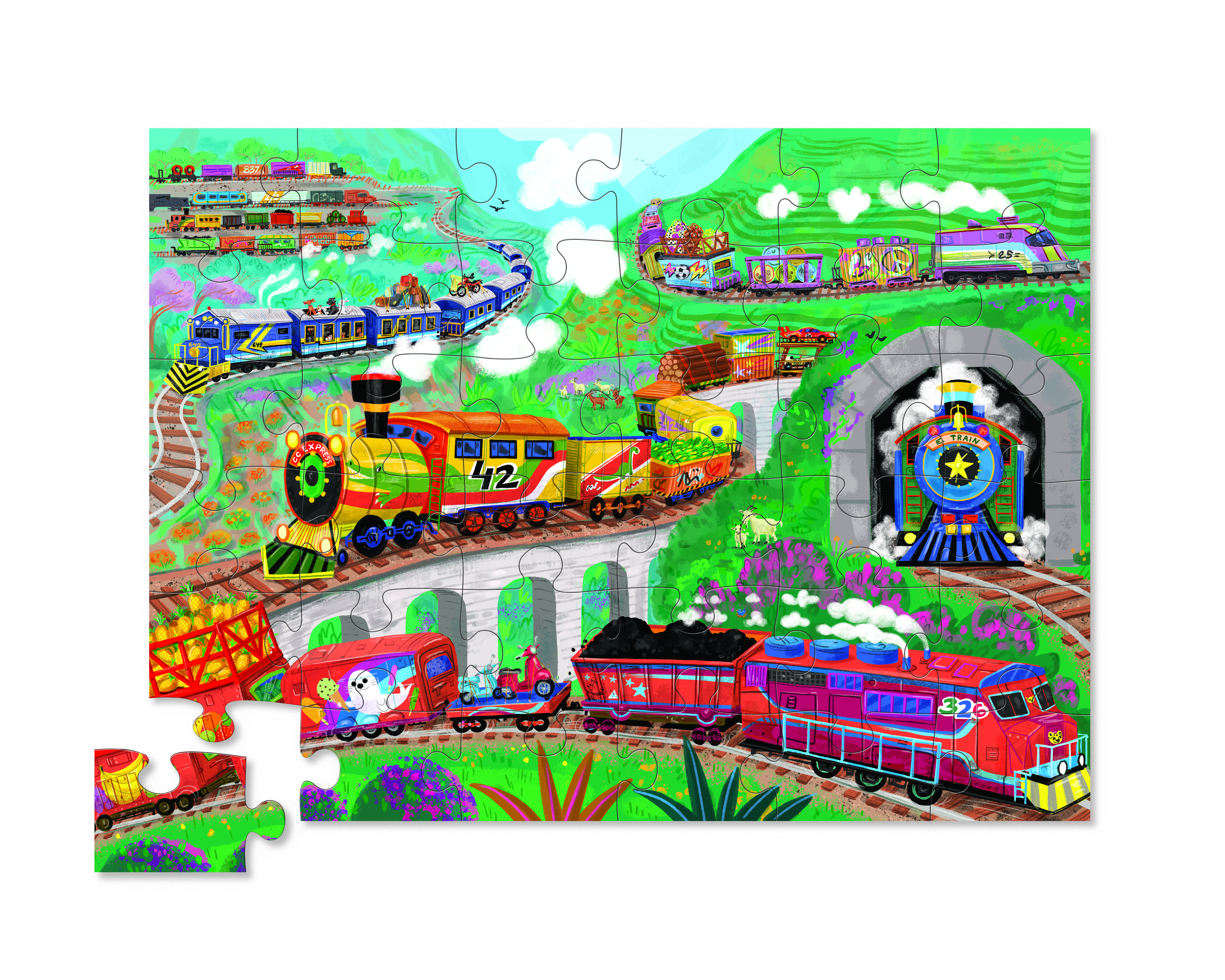 Crocodile Creek Vloerpuzzel All Aboard! - 36 stukjes
