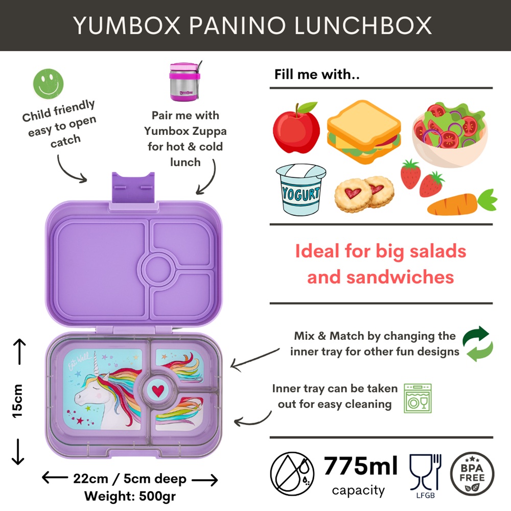Yumbox Panino 4 vakken Lavande Purple - Magical Unicorn