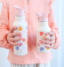 A Little Lovely Company Drinkfles Hartjes RVS XL