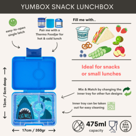 Yumbox Snack 3 vakken Surf Blue - Shark