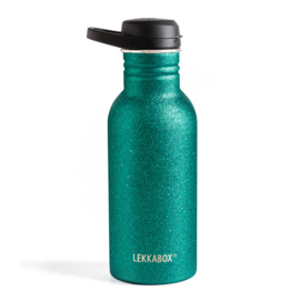 Lekkabox® Drinkfles Glitter Aqua RVS 500 ml