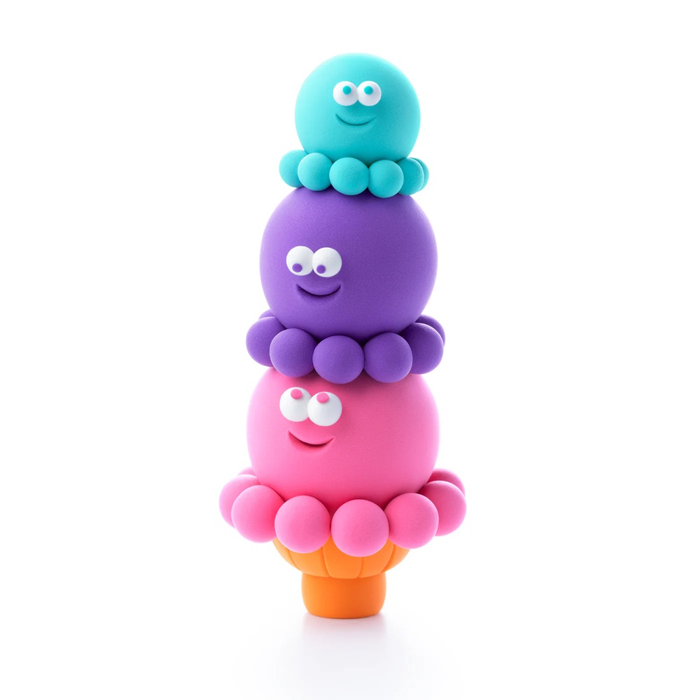 Hey Clay Boetseerklei Nice Ice Cream Yeti Sandwich, Scoopanauts & Flip Cone - 3 figuren
