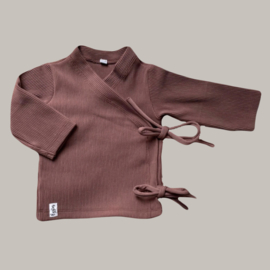 Overslag shirt rib mauve