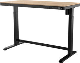 Compact elo zit-sta bureau 120x60 cm. kunststof blad (zwart/eiken)