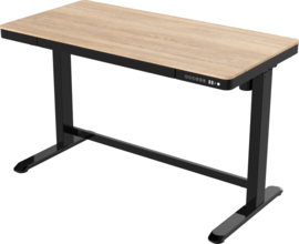 Compact elo zit-sta bureau 120x60 cm. kunststof blad (zwart/eiken)