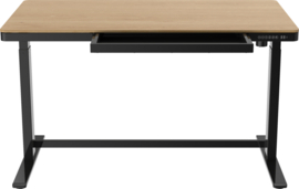 Compact elo zit-sta bureau 140x70 cm. kunststof blad (zwart/eiken)