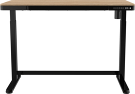 Compact elo zit-sta bureau 120x60 cm. kunststof blad (zwart/eiken)