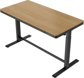 Compact elo zit-sta bureau 140x70 cm. kunststof blad (zwart/eiken)