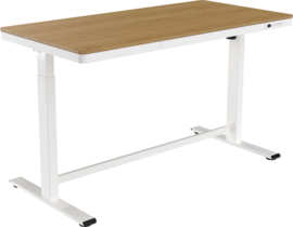 Compact elo zit-sta bureau 140x70 cm. kunststof blad (wit/eiken)