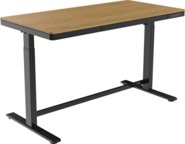 Compact elo zit-sta bureau 140x70 cm. kunststof blad (zwart/eiken)