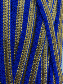 Band goud met kobalt blauw 20 mm   € 2,95 per meter.