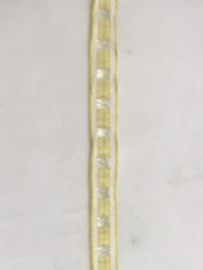 Bandje met geruit lint erin    geel    € 1,50 per meter