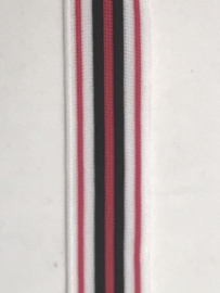 gestreept band    Fuchsia / wit / zwart      30 mm    € 2,50 per meter