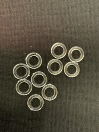 Gordijn ringetjes transparant  10 mm   10 stuks €1,50