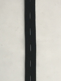 Knoopsgaten elastiek 15 mm  zwart   € 0,90 per meter