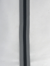 gestreept band  /grijs/zwart/grijs 20 mm €1,50