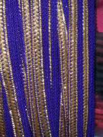 Band goud met paarsblauw  20 mm   € 2,95 per meter