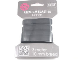 elastiek   zwart    1 cm    3 meter op kaart € 2,50