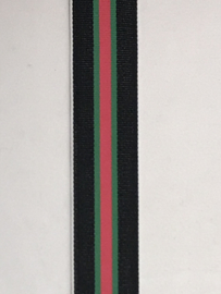 gestreept band      zwart / groen/ roze   €1,80 per meter
