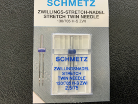 Schmetz Tweeling  stretch  naald  2,5/75