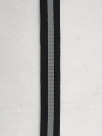 gestreept band zwart /grijs/zwart 20 mm €1,50