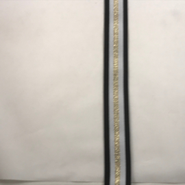 gestreept 25 mm  zwart /wit/goud
