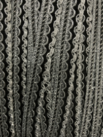 Band zilver  met zwart 18 mm   € 2,95 per  meter