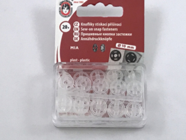 Plastic drukkers 10 mm transparant  € 3,50