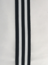 gestreept band zwart /wit/zwart 30mm  €1,75