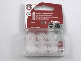 Plastic drukkers 13 mm transparant € 3,50