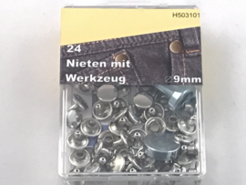 Hoekverstevigers nikkel   9mm   24    stuks   € 6,50 per doosje