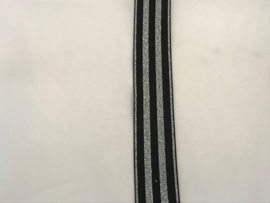 gestreept 4cm  zwart /zilver