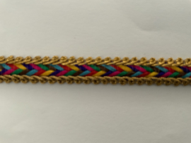 Multi Color  met  goud randje   € 1,95 per meter
