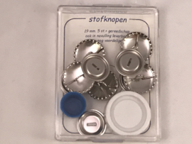 Stofknopen 19 mm 5stuks in doosje €4,75 per  doosje