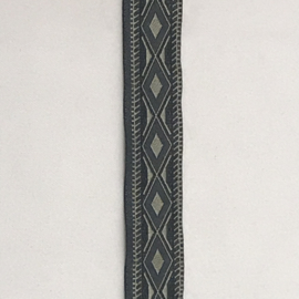 Grijs met wiebertje  motief 17mm € 3,25per meter
