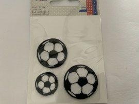 applicatie voetbal zwart 22 /32 /35 mm  € 4,95