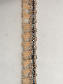 franje 20 mm    zalm  met zilver    € 1,50 per meter