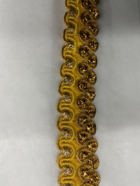Band goud met geel 18 mm   € 2,95 per   meter