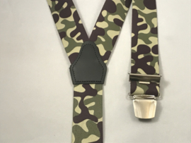 Bretels zware kwaliteit (3) clips camouflage groen