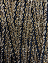 Band goud met zwart    € 2,95 per meter multi kleur