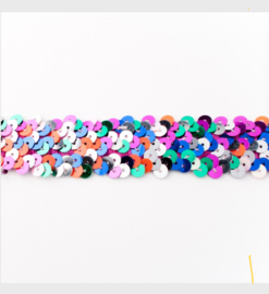 palletten band breed elastisch 30 mm multi Color kobalt, oranje groen  Turquois