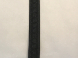 Elastiek ketting jacquard  zwart 20 mm breed € 2,25per meter