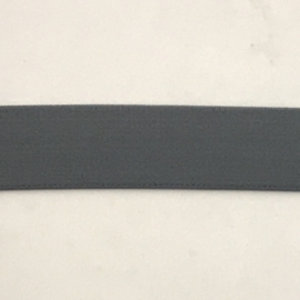 Elastiek uni kleuren 2.5  cm breed extra zachte kwaliteit donker grijs
