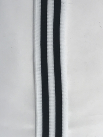 gestreept band wit/zwart/wit 30mm  €1,75