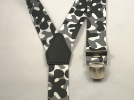Bretels zware kwaliteit (3) clips camouflage grijs